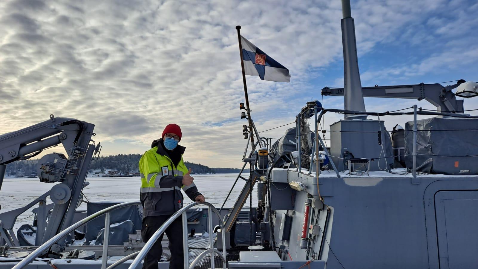 Training Manager and CBRN Specialist, Toni Leikas at Pansio naval base, during a major CBRN training for the Finnish Navy.