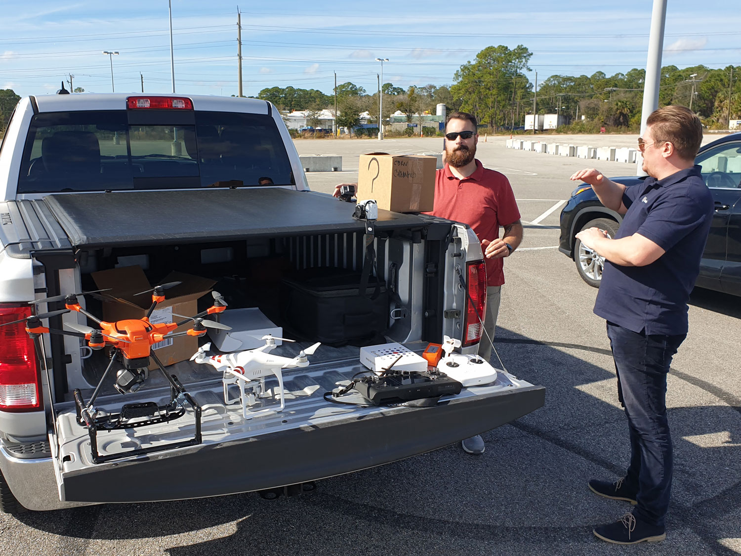 Live demonstration of ChemProX C-detector attached onto the drone, for unamanned detection reconnaissance exercise.