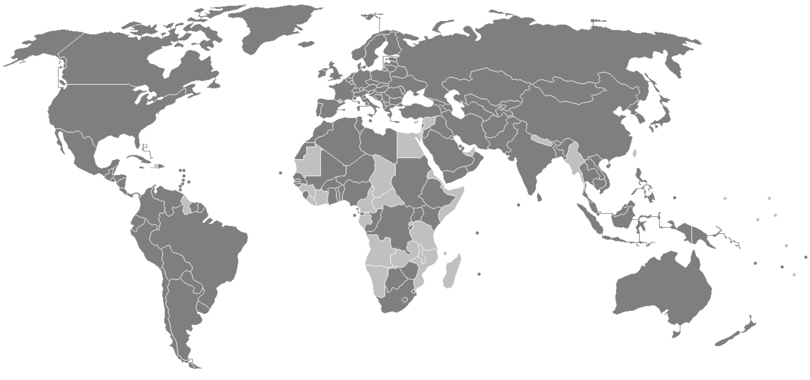 States parties of the Biological Weapons Convention on 7 August 2007